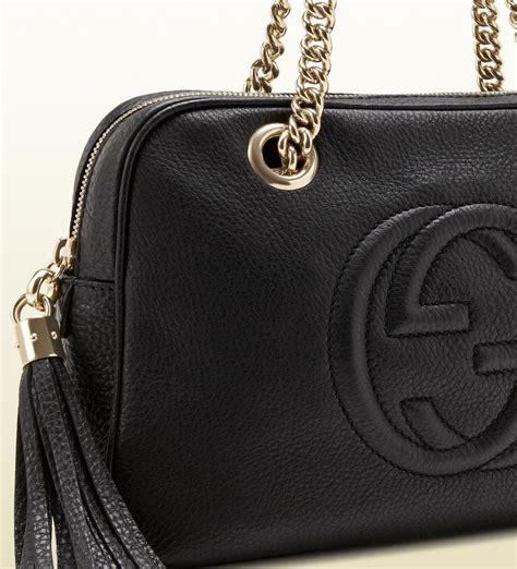 black gucci soho|Gucci soho shoulder bag black.